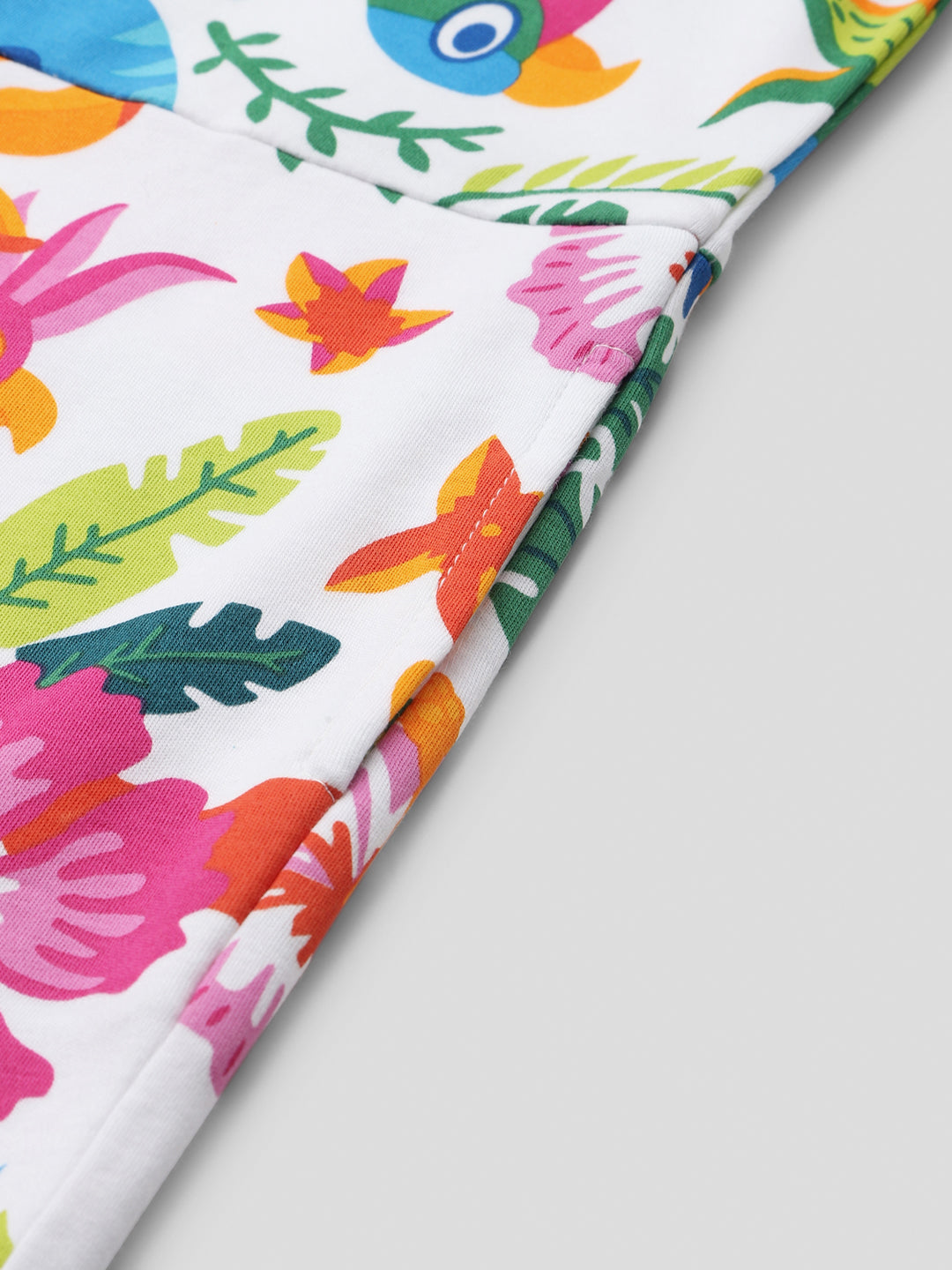 Girls' Tropical Print Short-Sleeve Romper