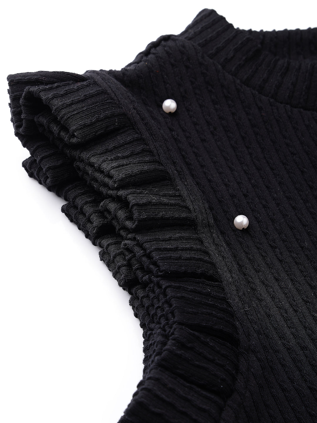 Jacquard Rib Black Top