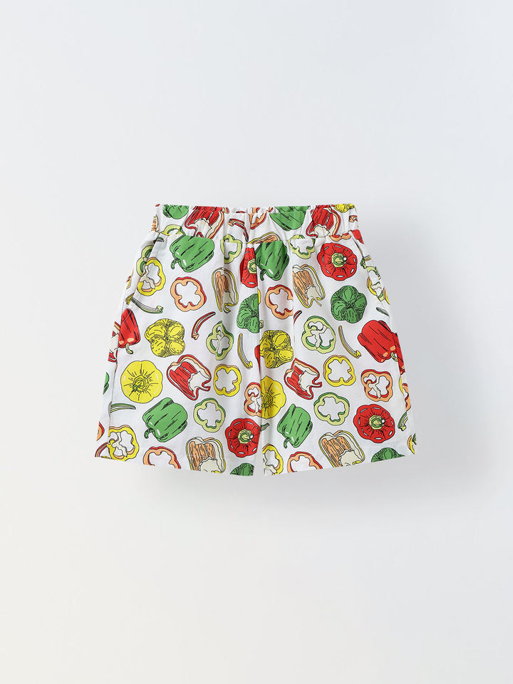 White Tropical Print Co-Ord Set-Boy
