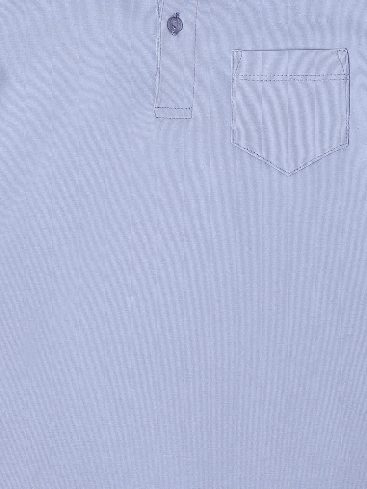 Blue Heron Cotton Collar Neck Co Ord Set For Boys