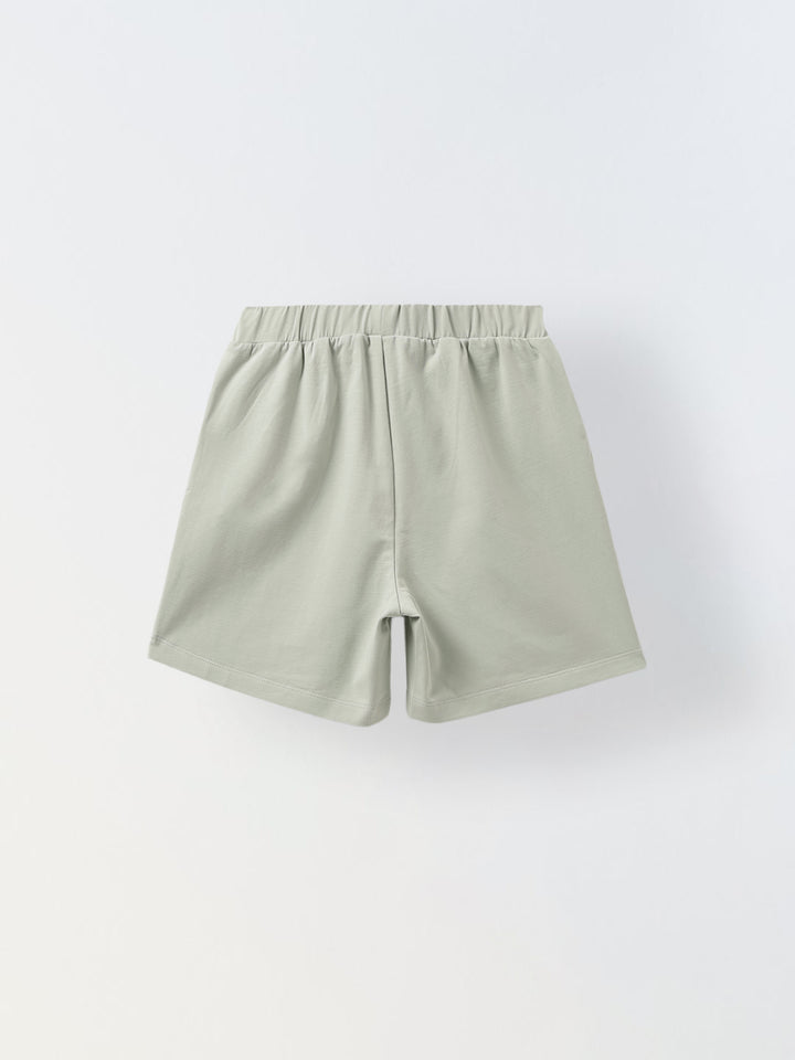 Mineral Grey Cotton Collar Neck Co-Ord Set For Boys