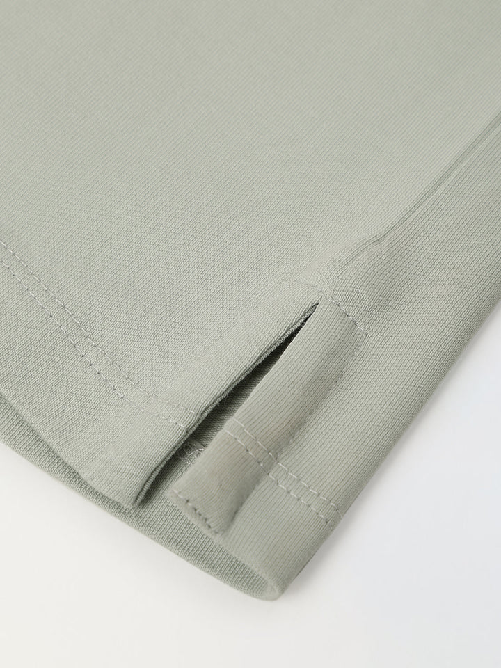 Mineral Grey Cotton Collar Neck Co-Ord Set For Boys