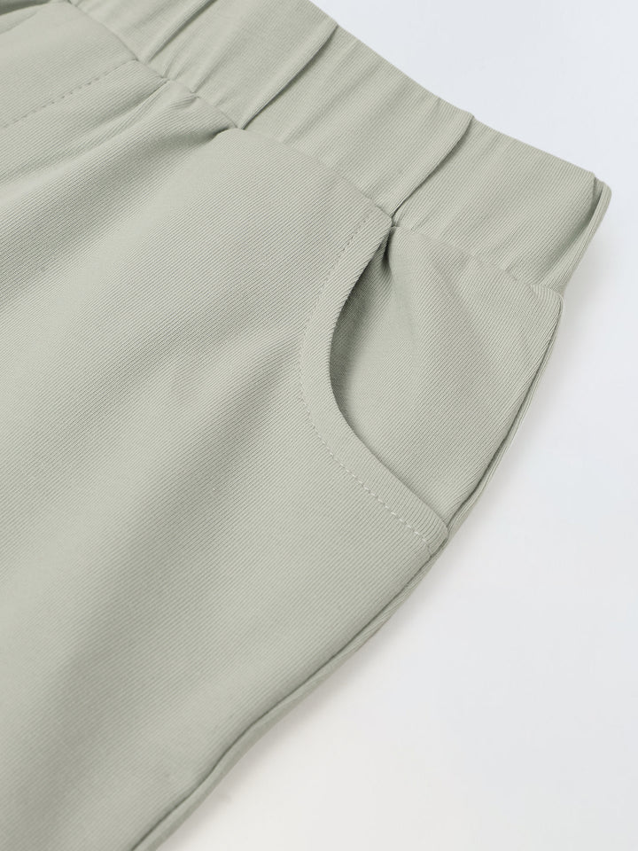 Mineral Grey Cotton Collar Neck Co-Ord Set For Boys