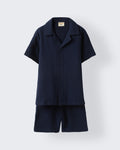 Boys Navy Cotton Gauze Summer Sets