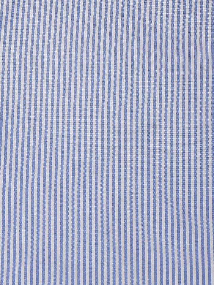 Cotton Blue/White Stripe Shirt For Boys