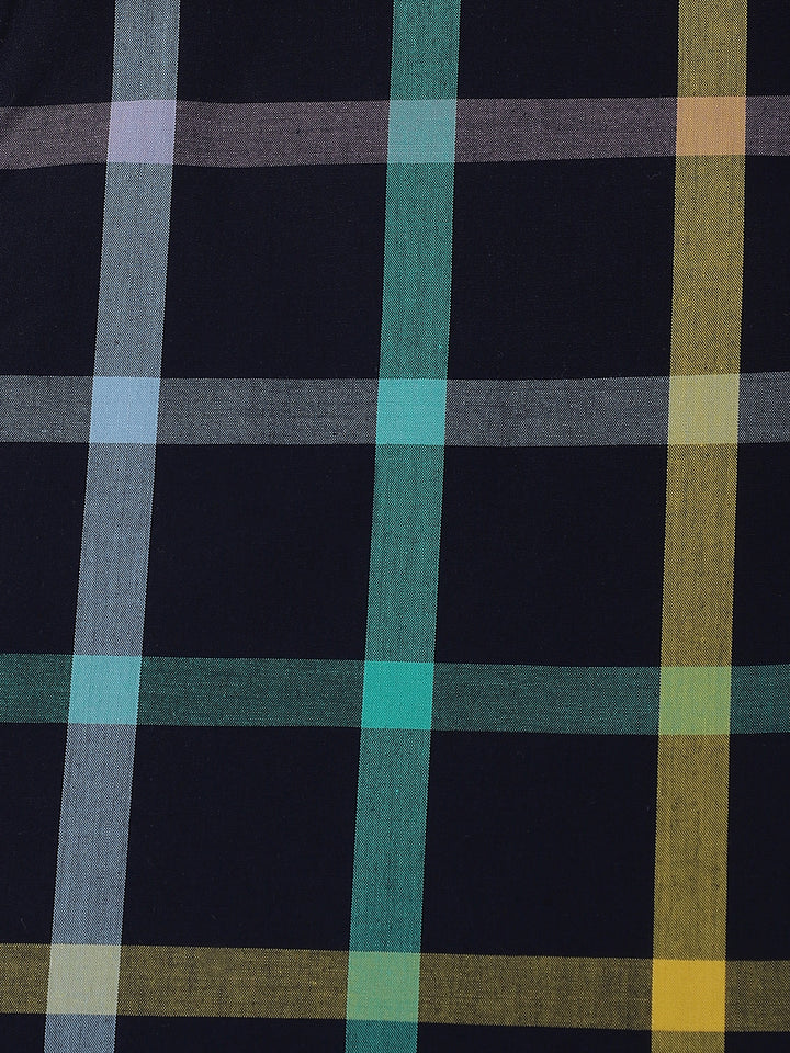 Multicolour Checks Cotton Collar Neck Shirt For  Boys