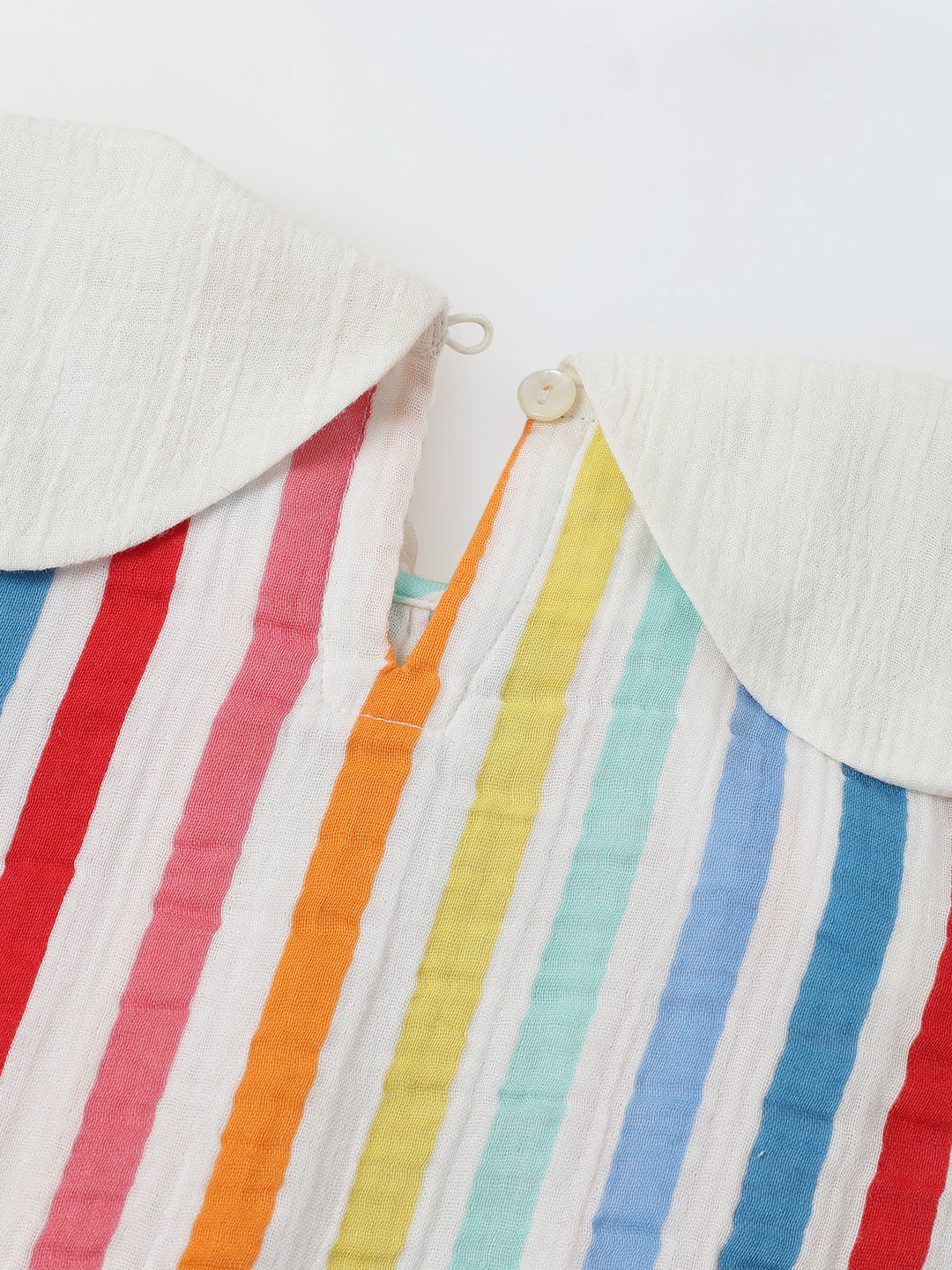 Striped Sleeveless Dress with Peter Pan Collar