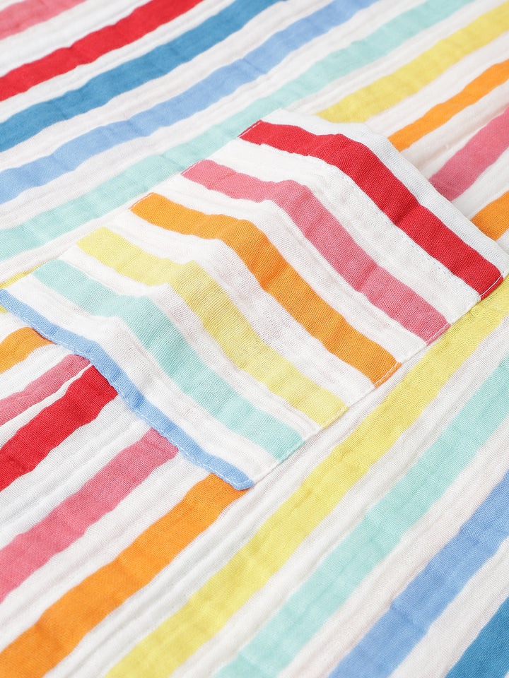 Striped Sleeveless Dress with Peter Pan Collar