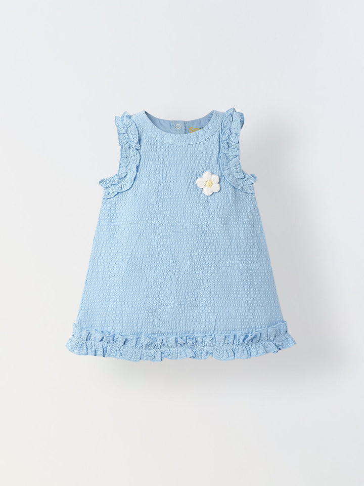 Infant Girls' Lavender Sleeveless Ruffled Cotton Dress