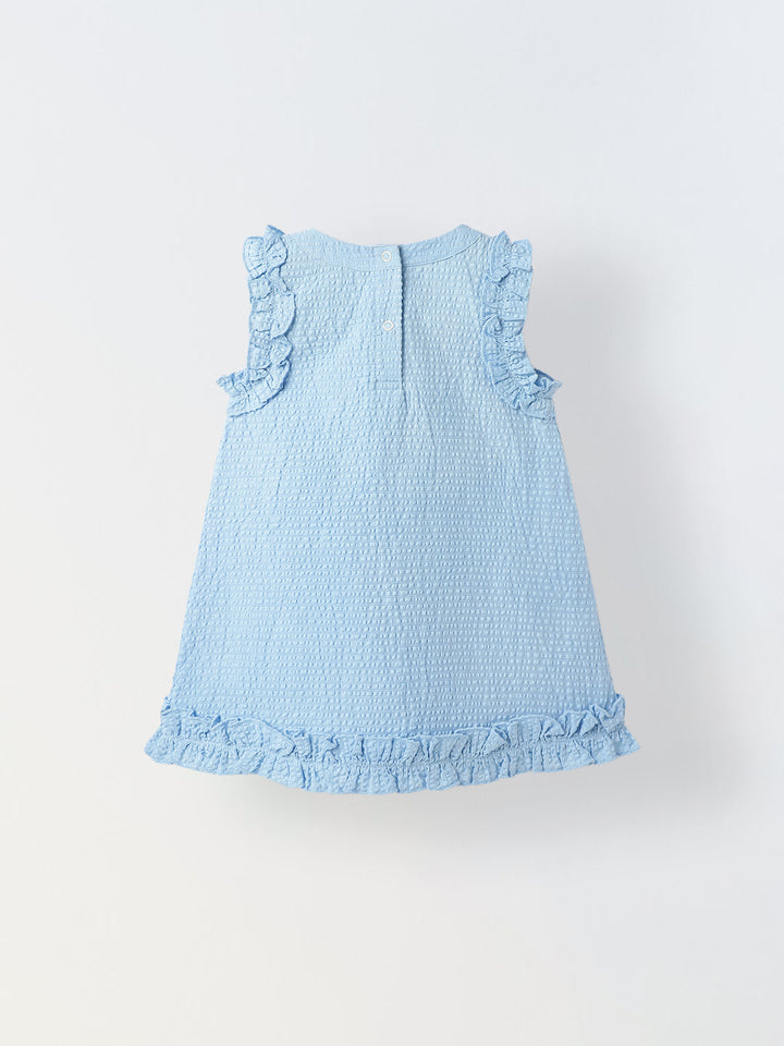 Infant Girls' Lavender Sleeveless Ruffled Cotton Dress