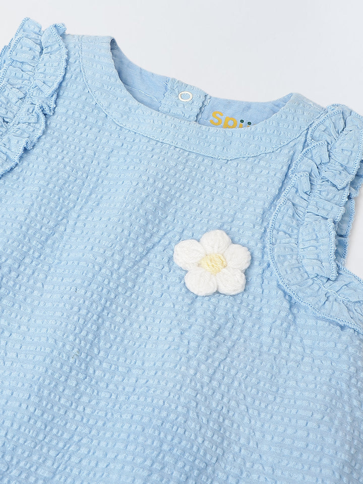 Infant Girls' Lavender Sleeveless Ruffled Cotton Dress