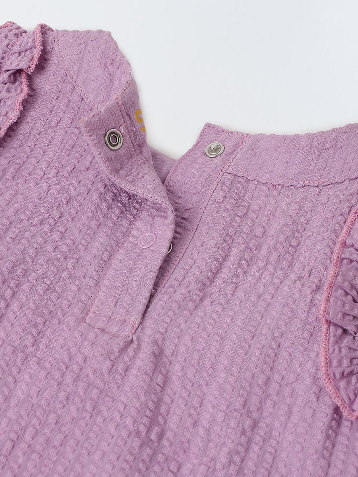 Infant Girls' Lavender Sleeveless Ruffled Cotton Dress