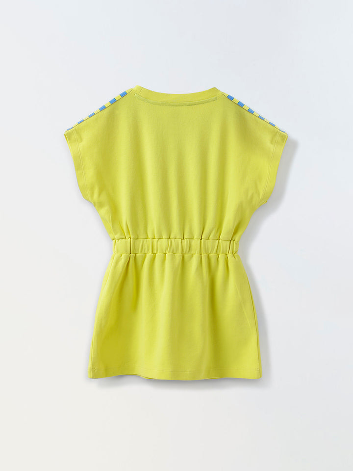 Flower-printed yellow girls Playsuit