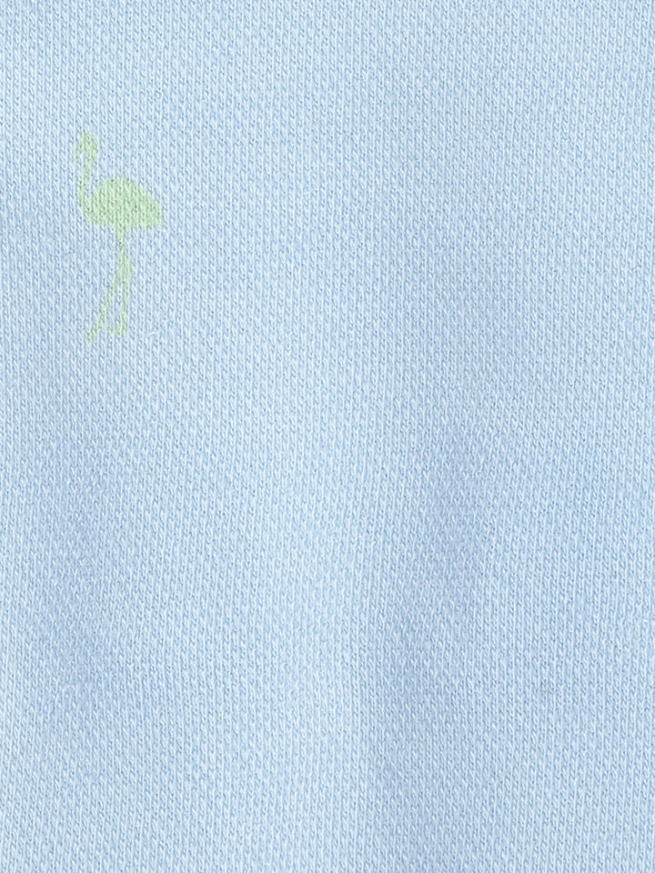 Infant Sky Blue Cotton Collar Neck Romper