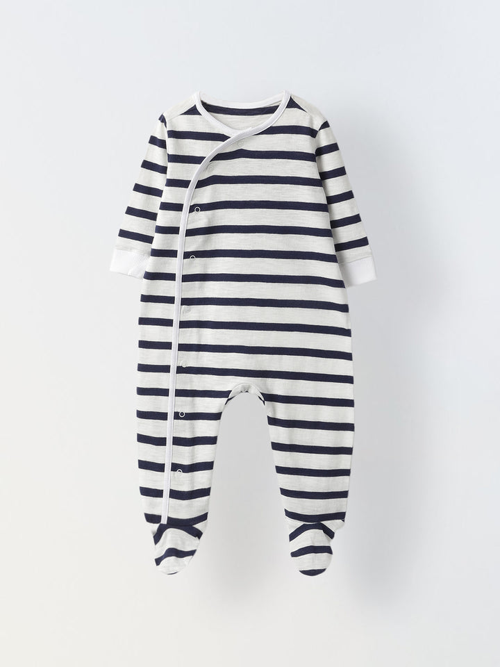 Pack of 2 Infant Cotton White/Red Striped  Full Body Romper