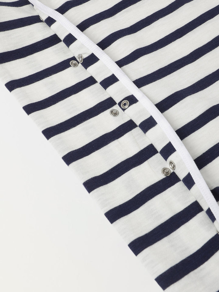Pack of 2 Infant Cotton White/Red Striped  Full Body Romper