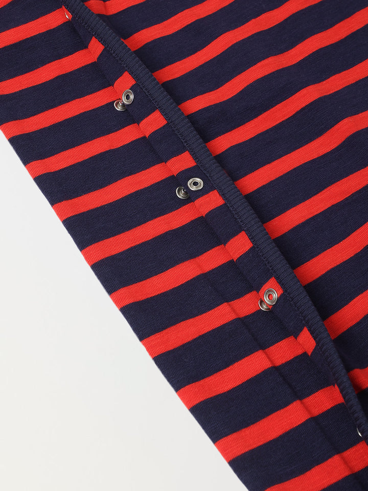 Pack of 2 Infant Cotton White/Red Striped  Full Body Romper