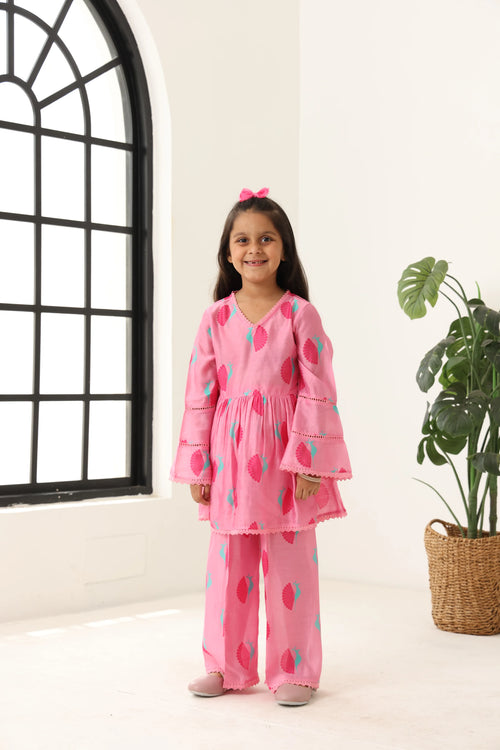 Girls Pink Long Sleeve Kids Set