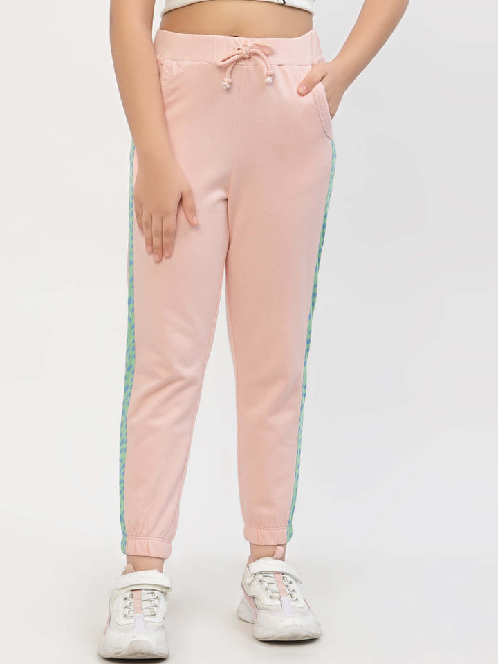 Spunkies-Organic-Cotton-Side-Stripe-Girls-Joggers-Pink