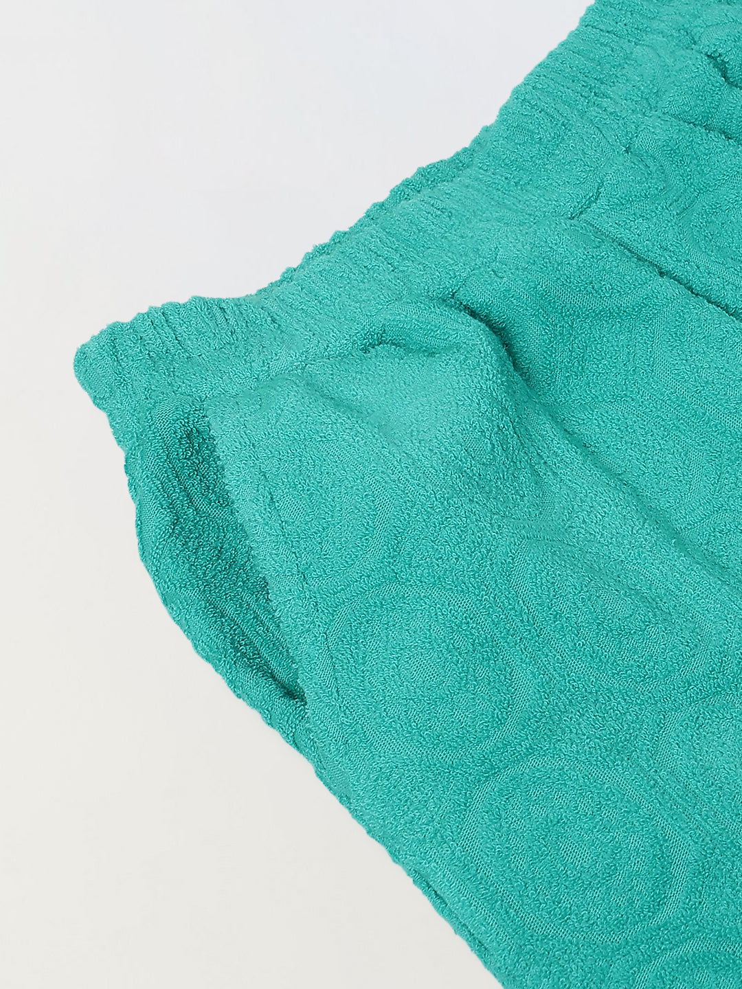 Boys Green Cotton Jacquard  Polo T-shirt and Shorts Set