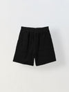 Boys Black Cotton Jacquard  Polo T-shirt and Shorts Set