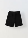 Boys Black Cotton Jacquard  Polo T-shirt and Shorts Set