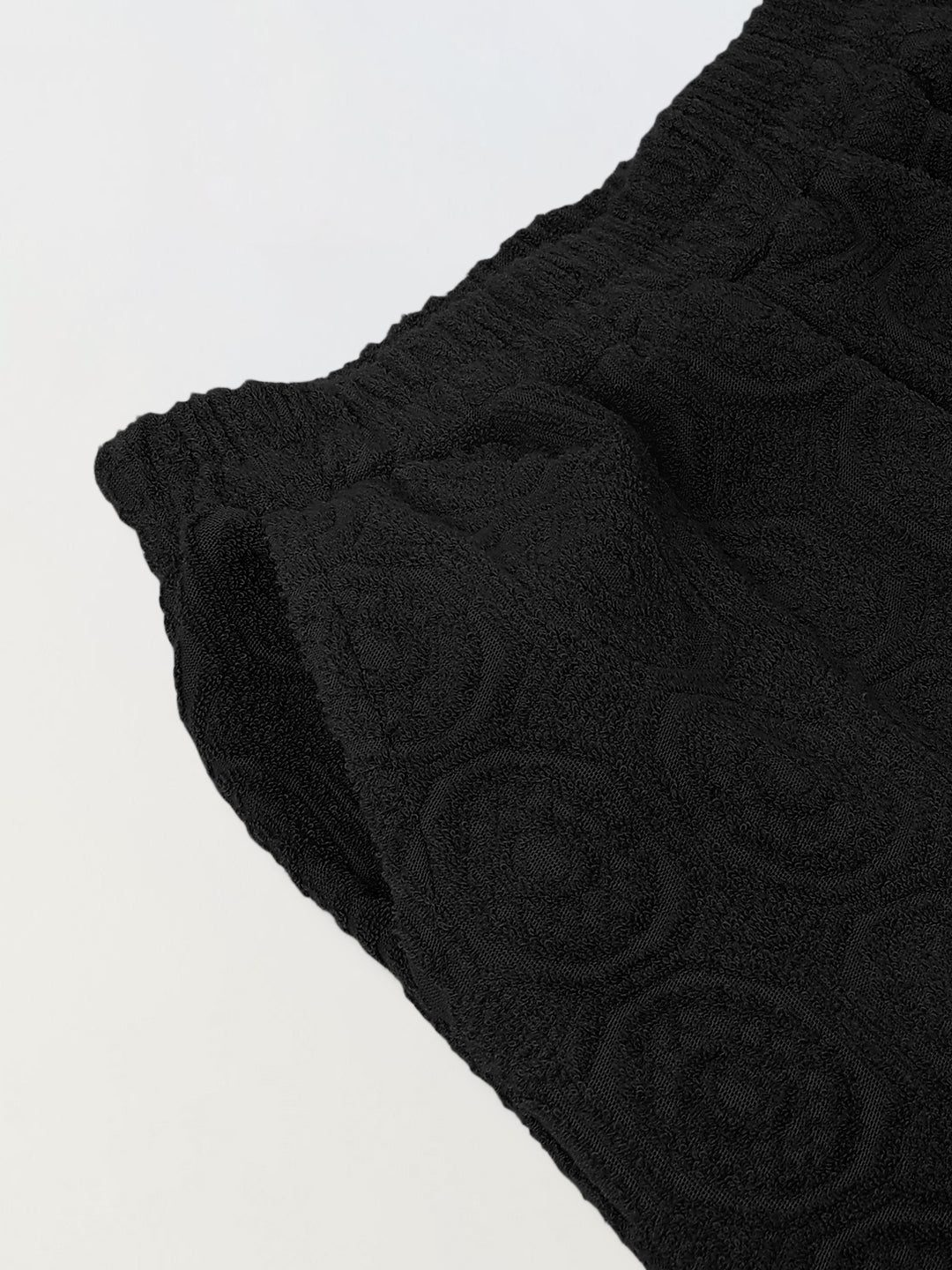 Boys Black Cotton Jacquard  Polo T-shirt and Shorts Set