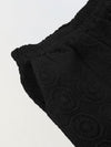Boys Black Cotton Jacquard  Polo T-shirt and Shorts Set