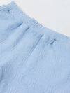 Boys Cotton Jacquard Blue Polo T-shirt and Shorts Set