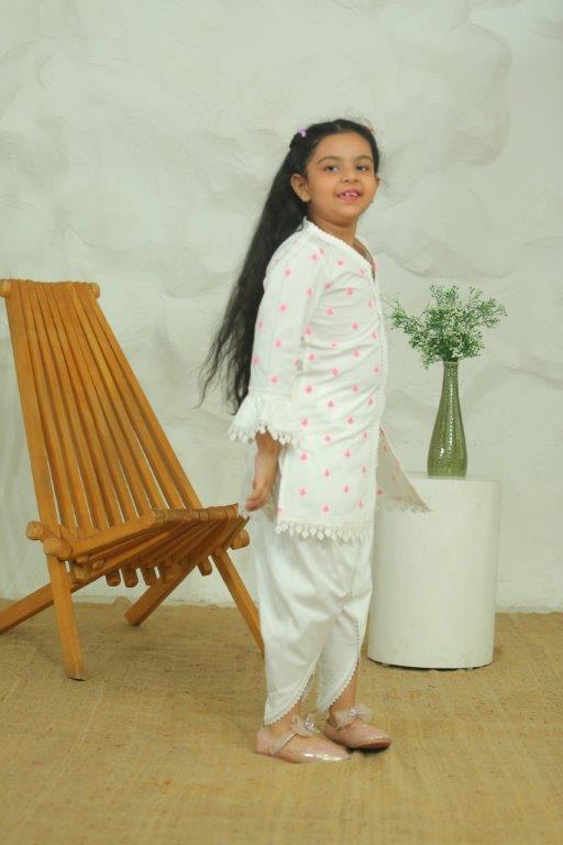 Girls White Long Sleeve Kids Set