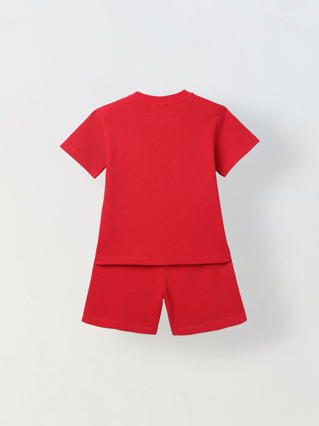 Boys Red Half Sleeves T-Shirt and Shorts Lycra Set