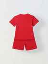 Boys Red Half Sleeves T-Shirt and Shorts Lycra Set