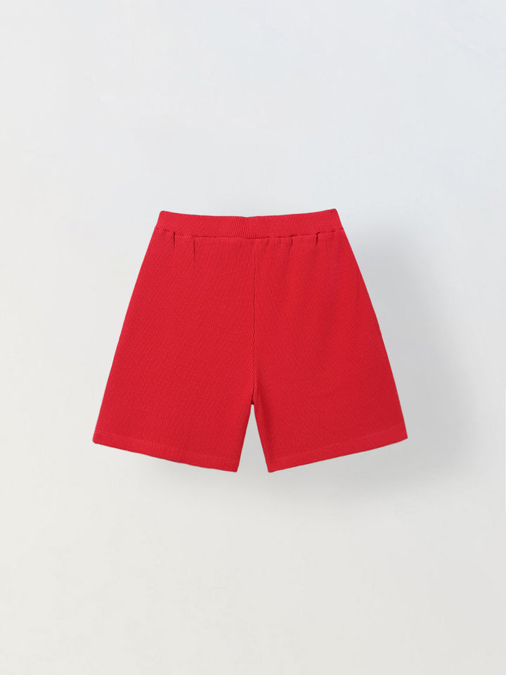 Boys Red Half Sleeves T-Shirt and Shorts Lycra Set