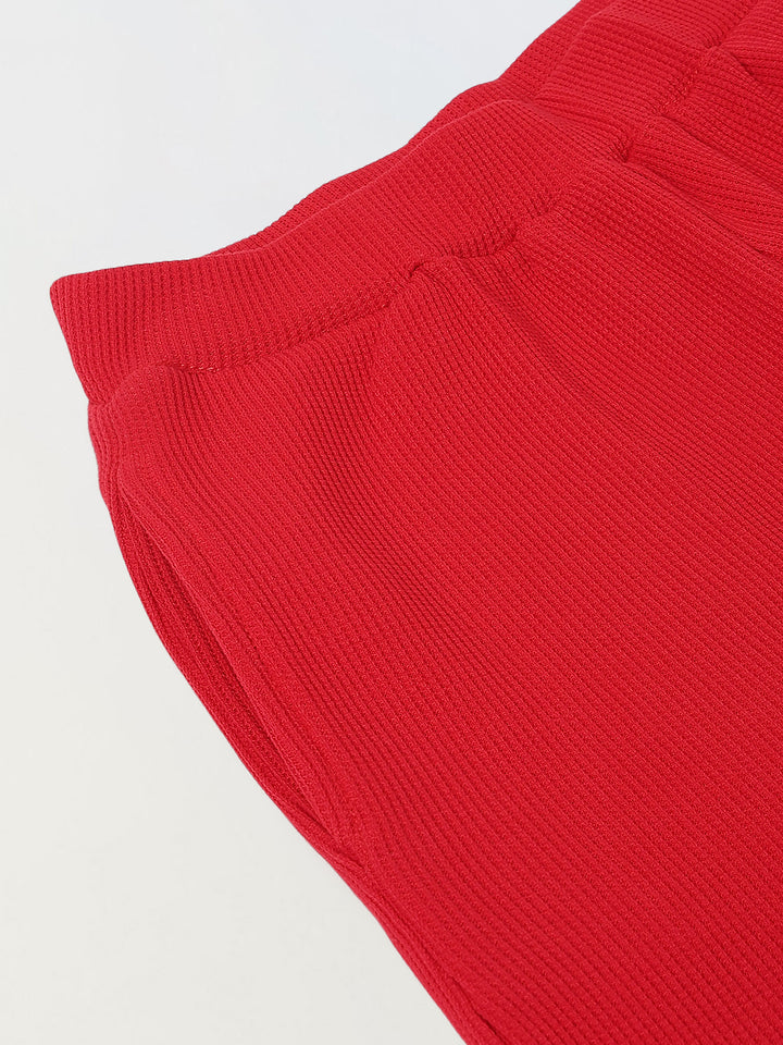 Boys Red Half Sleeves T-Shirt and Shorts Lycra Set