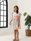 Girls' Multi Color Printed Dress