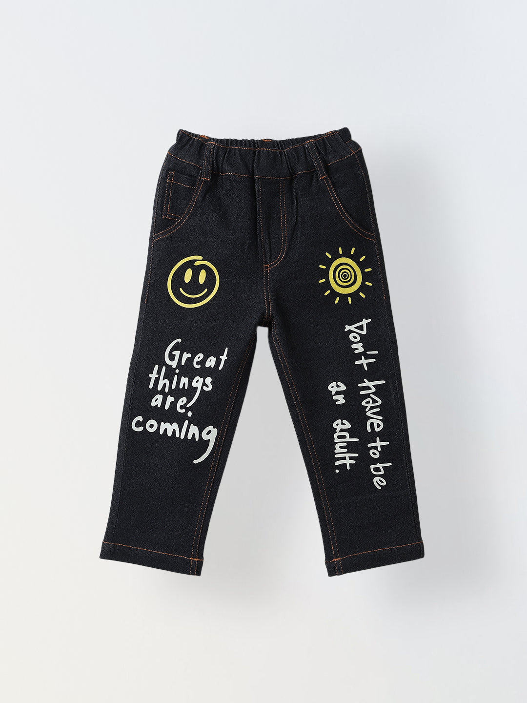 Spunkies Boys Graphic Print Denim Pant
