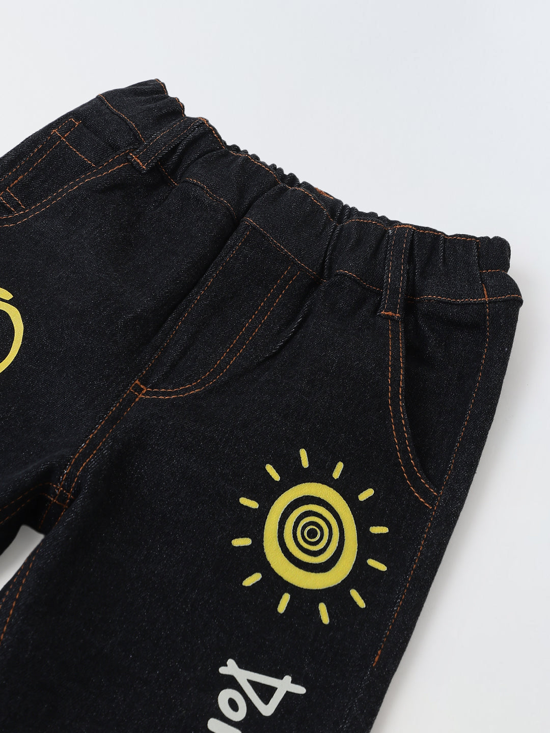 Spunkies Boys Graphic Print Denim Pant