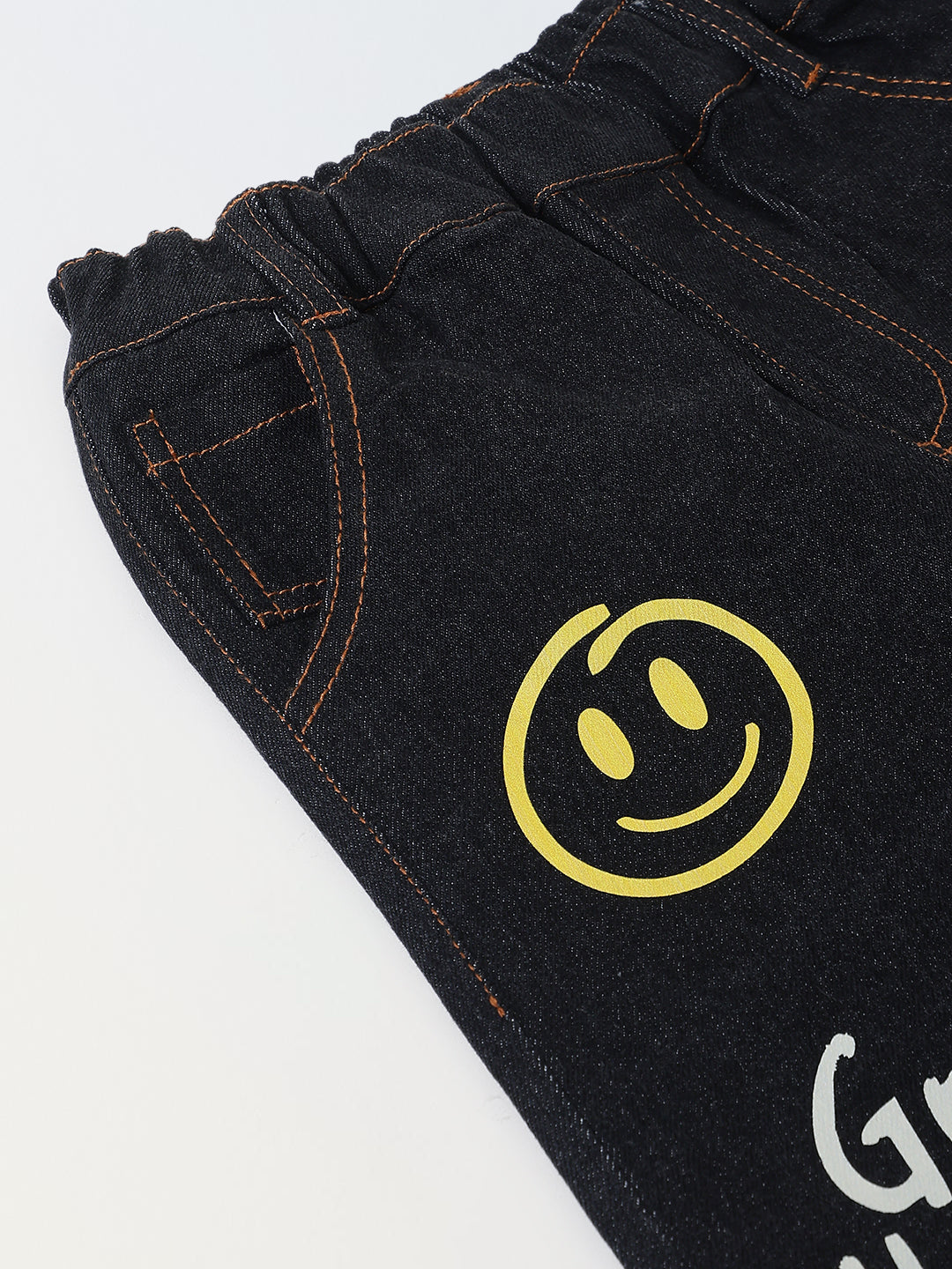 Spunkies Boys Graphic Print Denim Pant