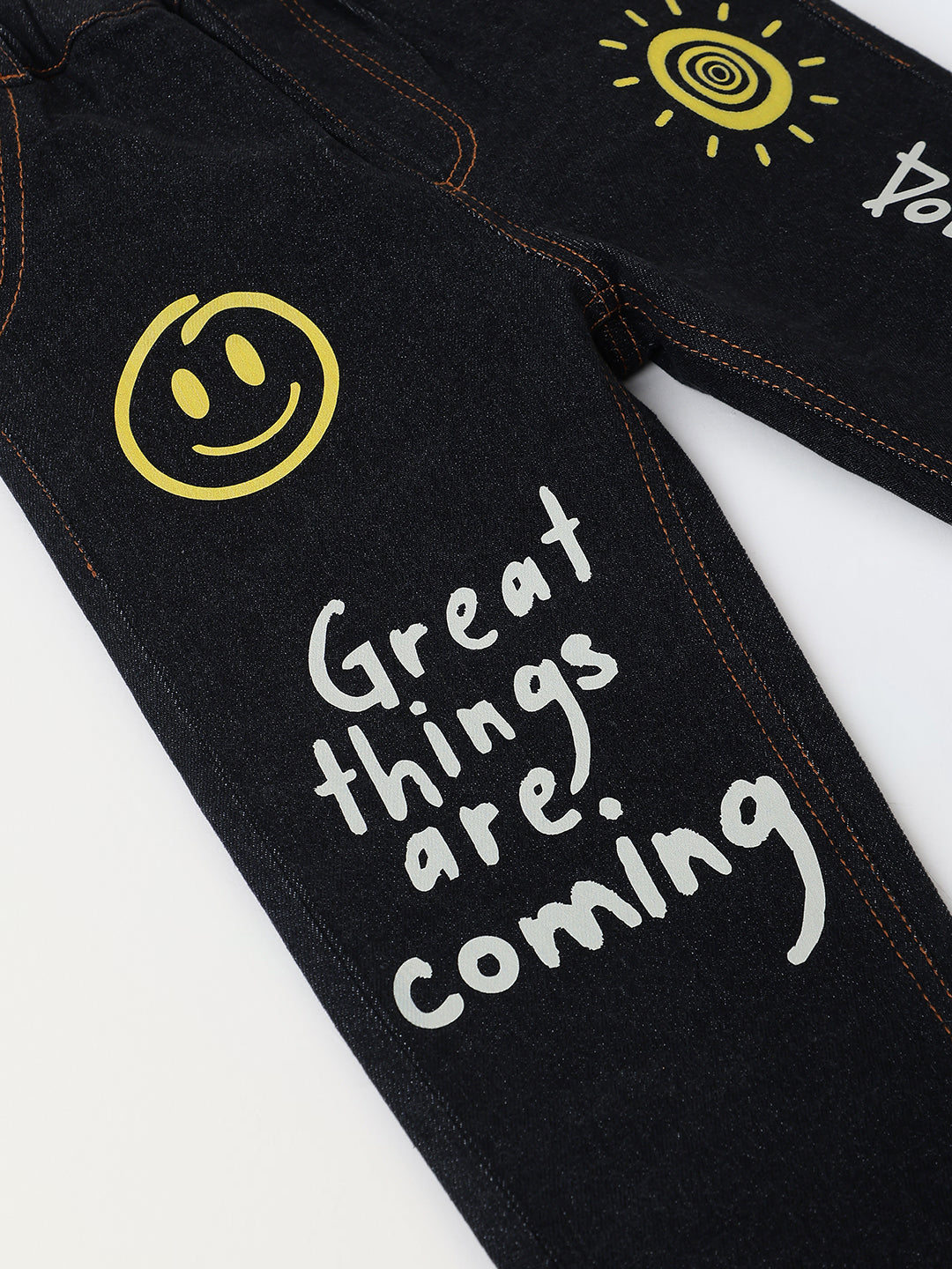 Spunkies Boys Graphic Print Denim Pant