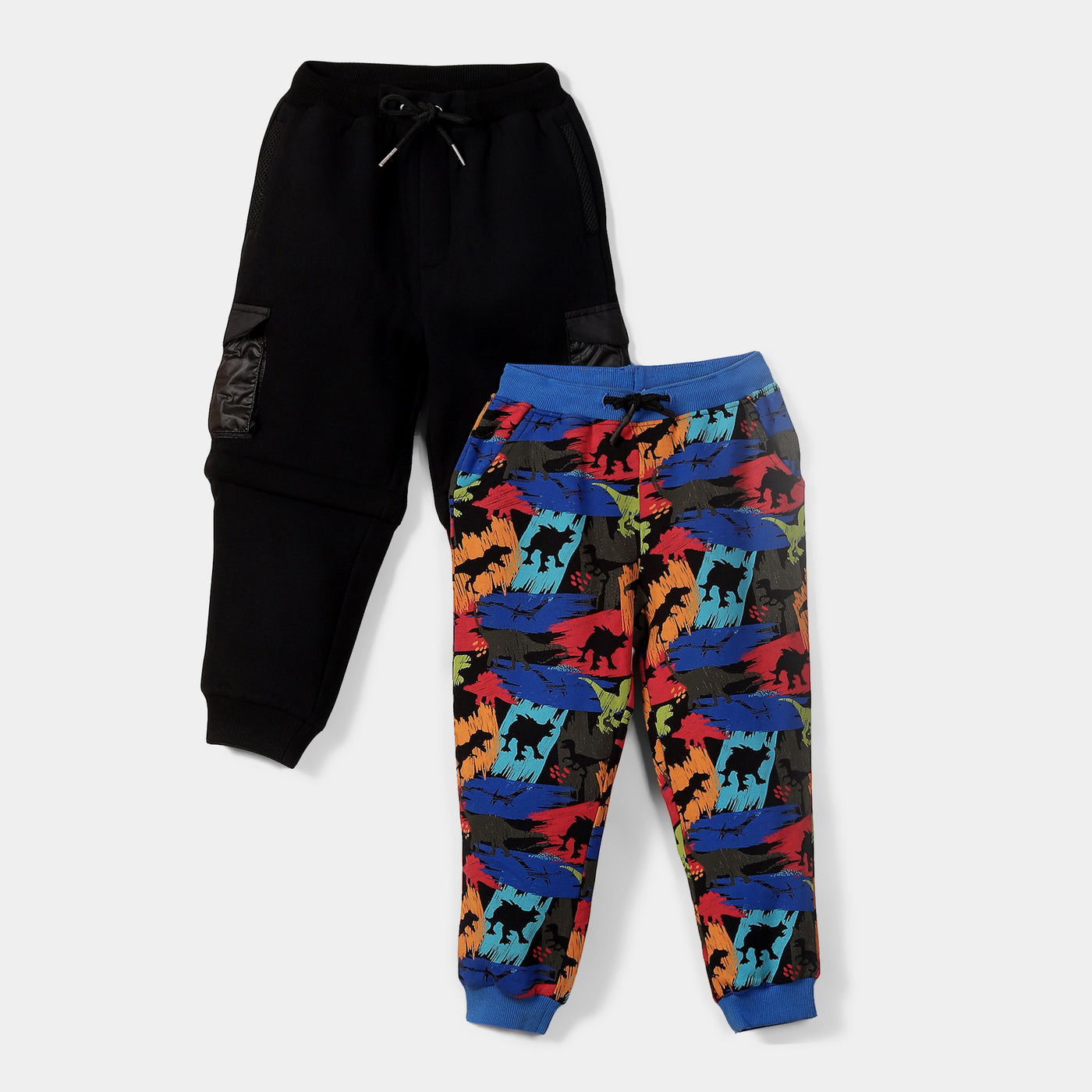 Combo of 2 Joggers Boys - Blue & Black Fleece for Ultimate Comfort