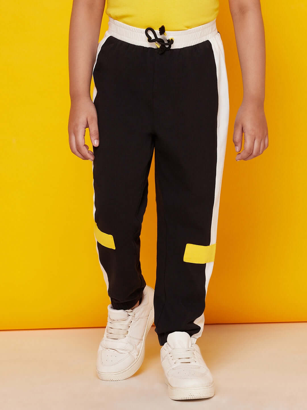 Black Stretched Joggers For Boys