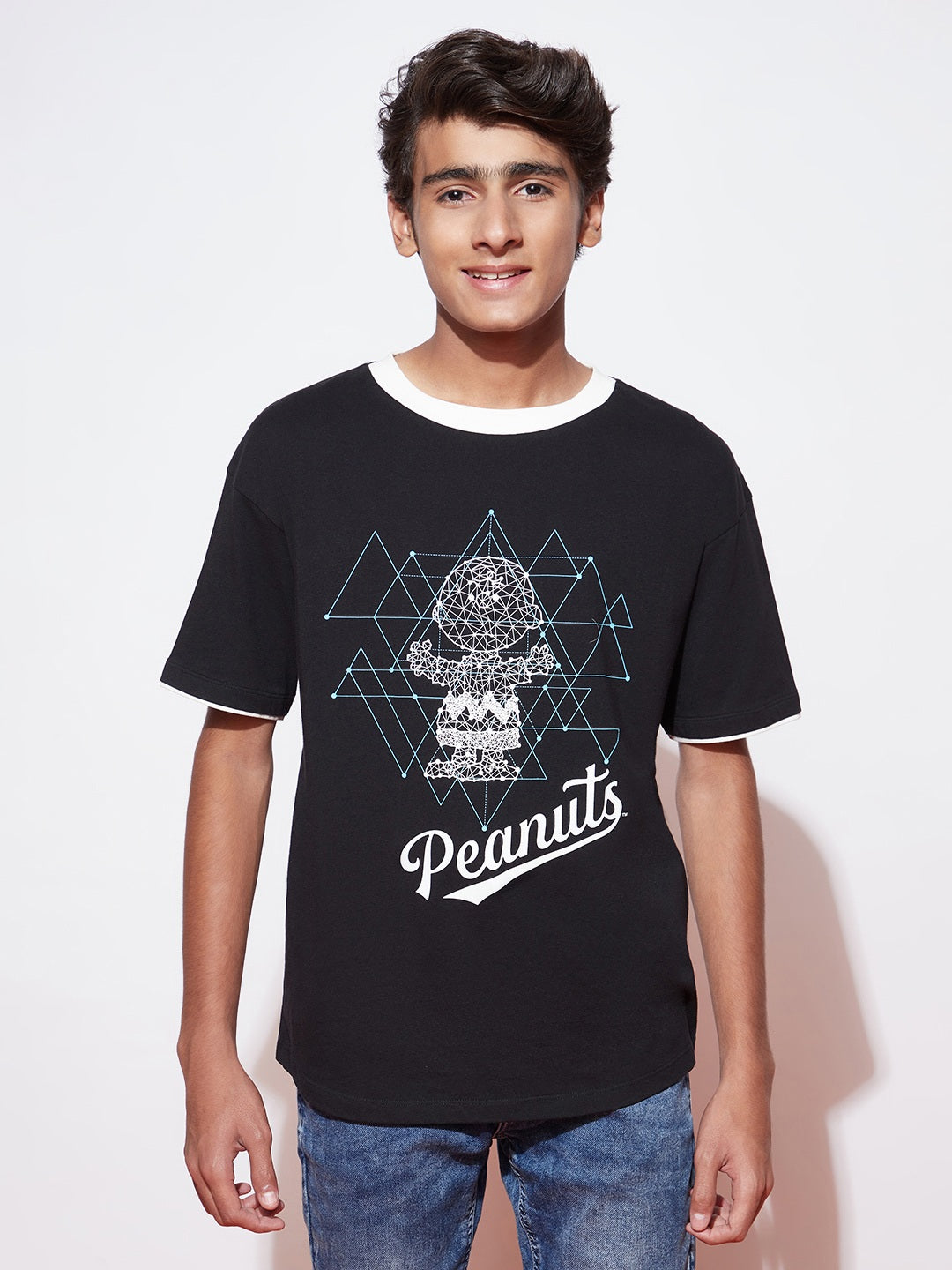 Teen Boy Snoopy Black Oversized T-Shirt
