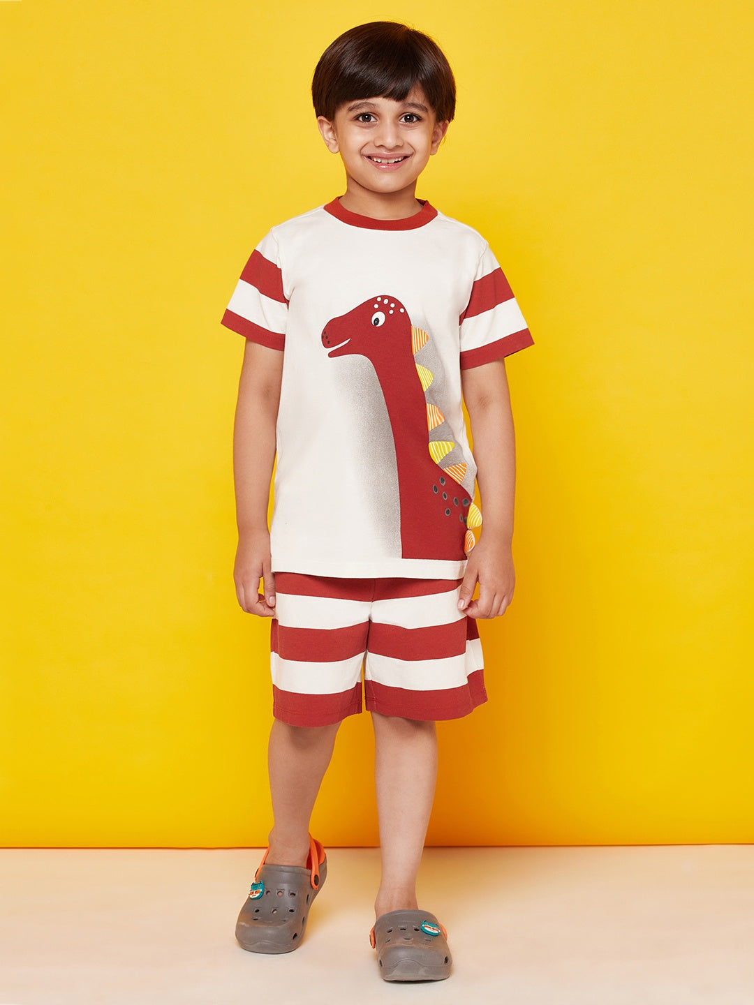 Dino Red Night Suit For Boys