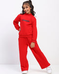 Girls Red Long Sleeve Sweatshirt Set
