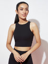 Black Stretch Ribbed Top