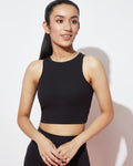 Black Stretch Ribbed Top