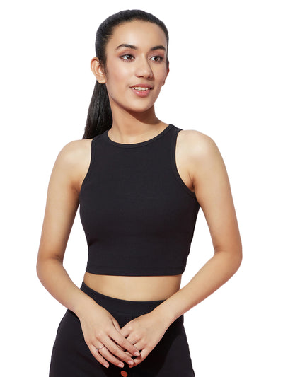 Classic Pack Of 7 Crew-Neck Heavy Ribbed Crop Top