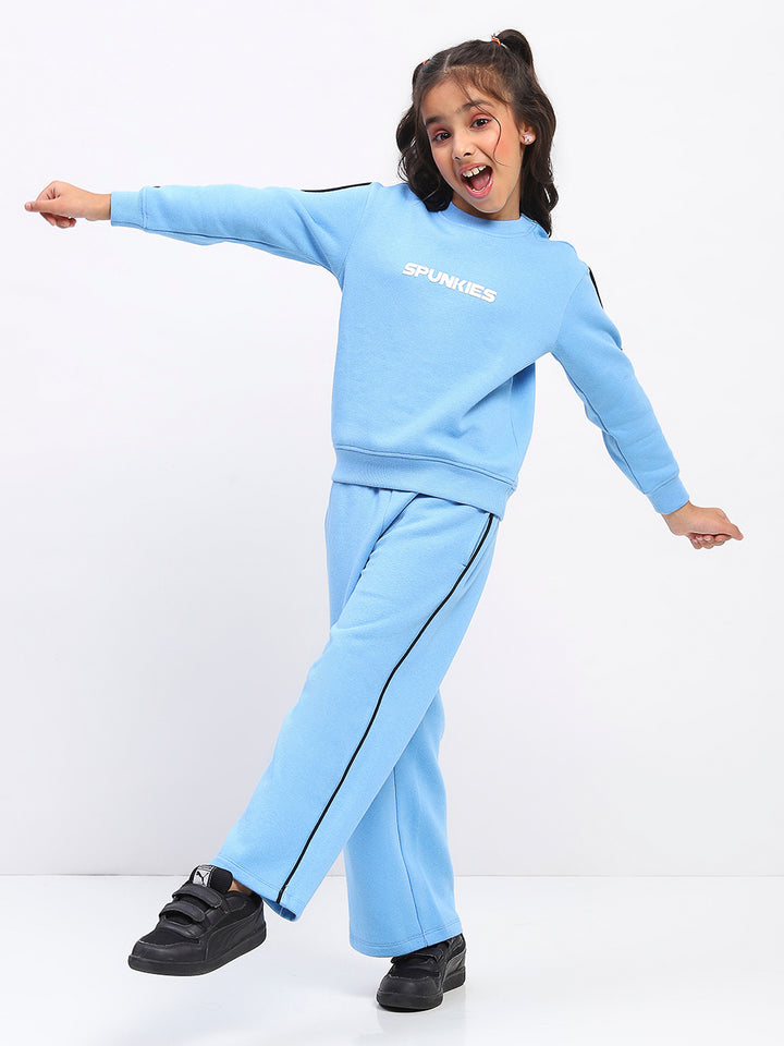 Girls Blue Long Sleeve Sweatshirt Set