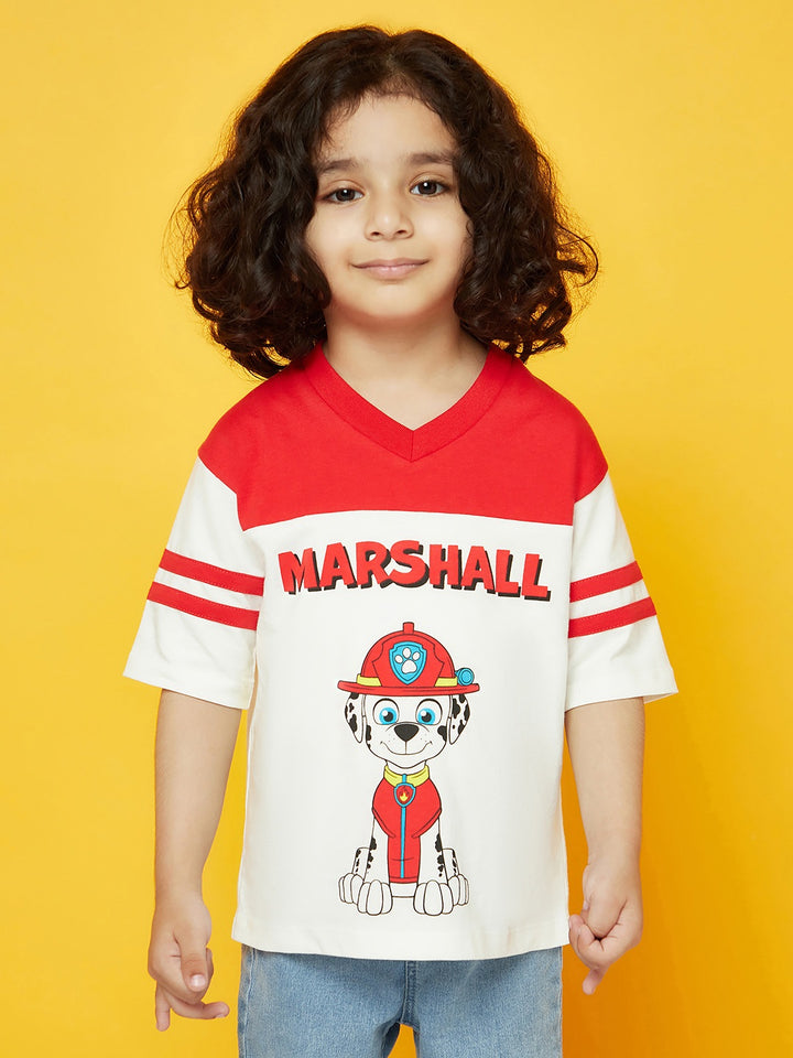 Boys Cotton Red Paw Patrol Tshirt