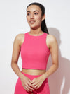 Pink Stretch Ribbed Top